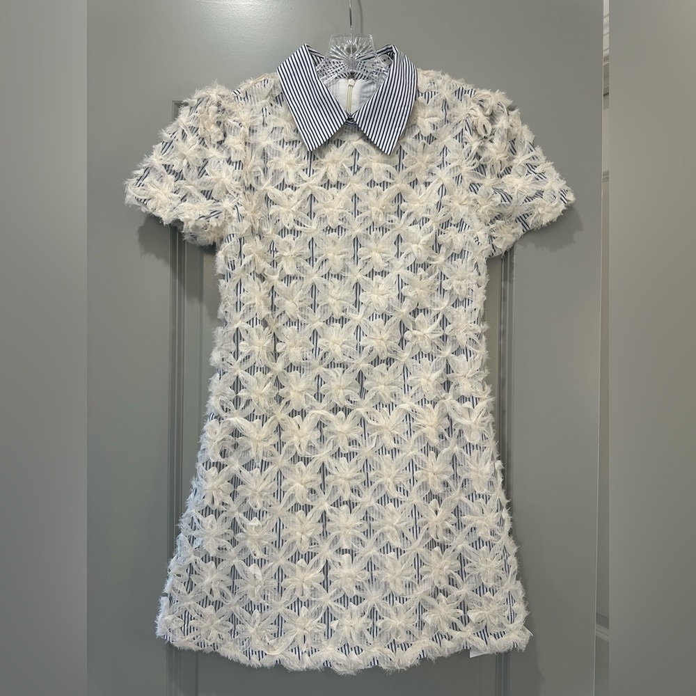 Charming White and Blue Dress